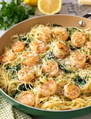 Garlic Butter Shrimp with Angel Hair Pasta