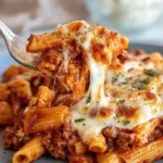 Baked Mostaccioli with Cottage Cheese