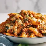 Sausage Baked Mostaccioli with Spinach
