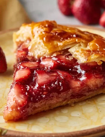 Strawberry Rhubarb Galette with Puff Pastry